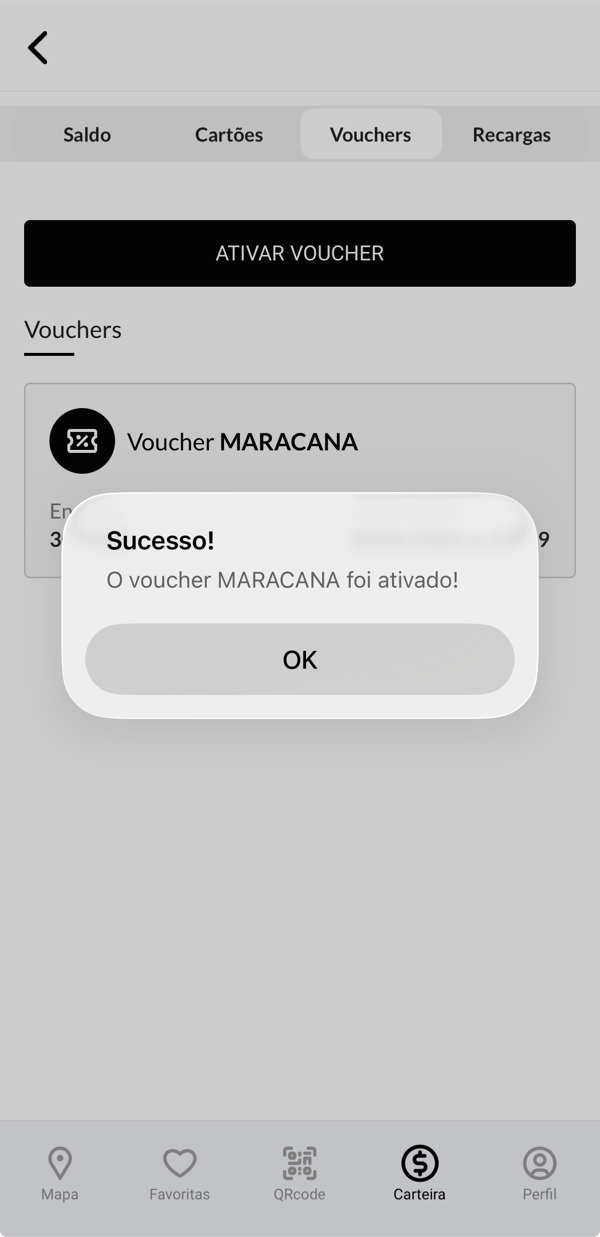 Confirmação de voucher ativado